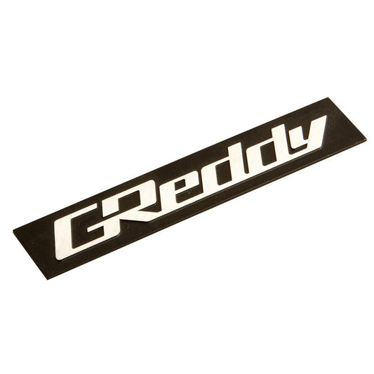 GREDDY ALUMINUM EMBLEM 60X12 BLACK / SILVER S-SIZE