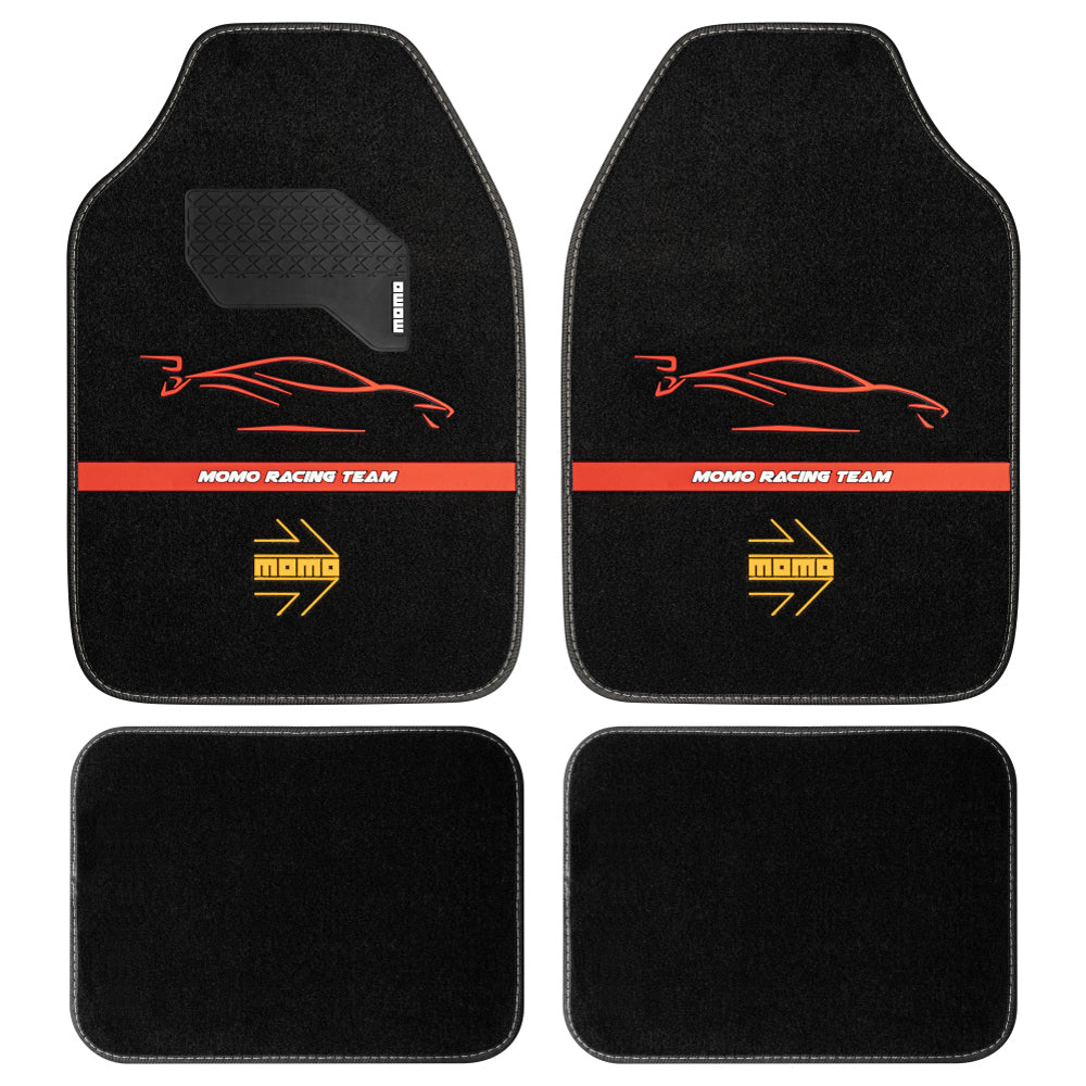 CAR MAT RACING BLACK-RED RHD-4p