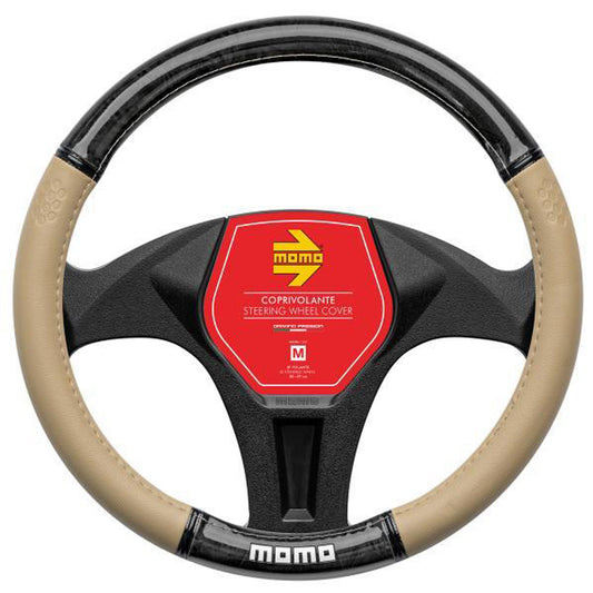 STEERING WHEEL COVER LUXURY WOOD MED