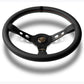 MOMO MOD.07 Anniversario Steering Wheel - Black Leather Black Spokes 350MM