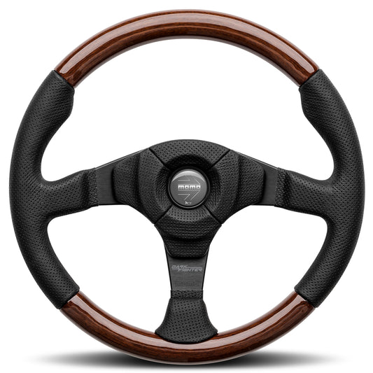 STEERING WHEEL DARK FIGHTER WOOD 350MM