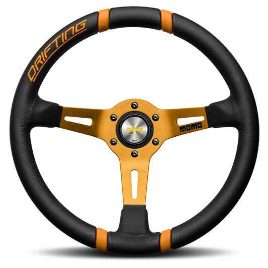 STEERING WHEEL DRIFTING 350MM BLACK-ORANGE