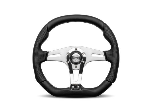 STEERING WHEEL TREK R 350MM BLACK LEATHER